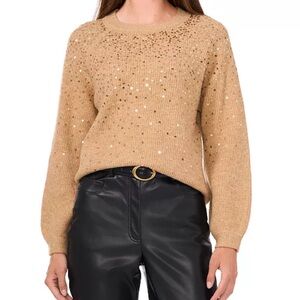 Vince Camuto Tan Sequin Sweater
